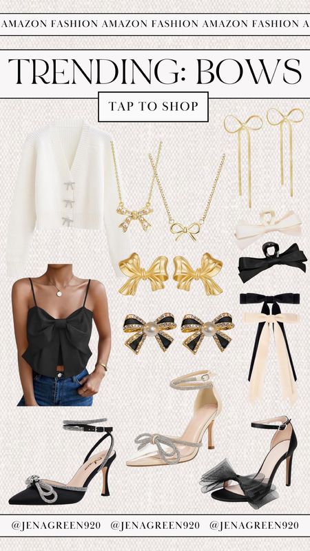 Trending Fashion | Bow Earrings | Bow Hair Clips | Bow Fashion | Bow Heels 

#LTKHoliday #LTKfindsunder100 #LTKparties