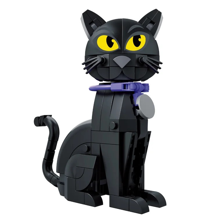 Brickcraft Halloween Black Cat Building Kit (182-Piece Set), Posable Tail Cat Figure with Collar ... | Walmart (US)