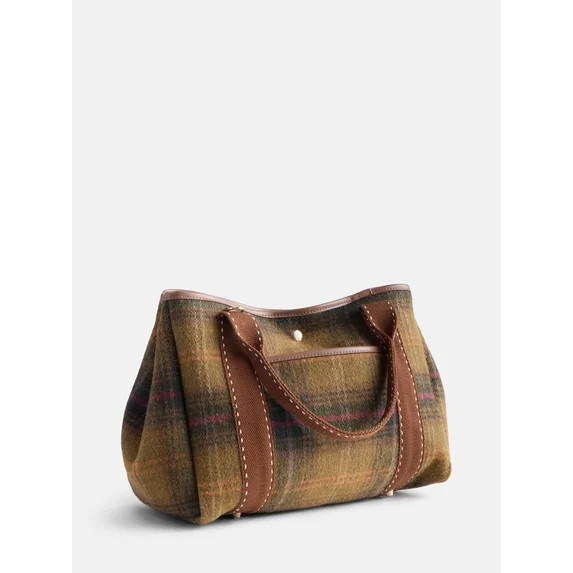 Free Assembly Women’s Plaid Medium Tote Handbag, Yellow | Walmart (US)
