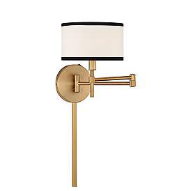 Savoy House Abrego Natural Brass Swing Arm Wall Lamp | www.lampsplus.com | Lamps Plus
