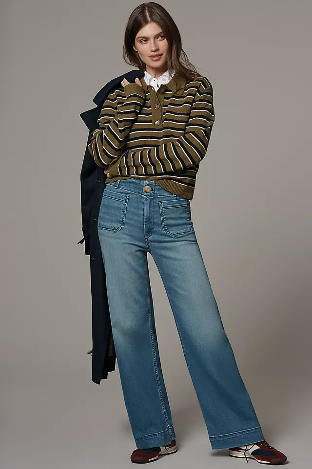 Colette High-Rise Wide-Leg Full-Length Jeans | Anthropologie (US)