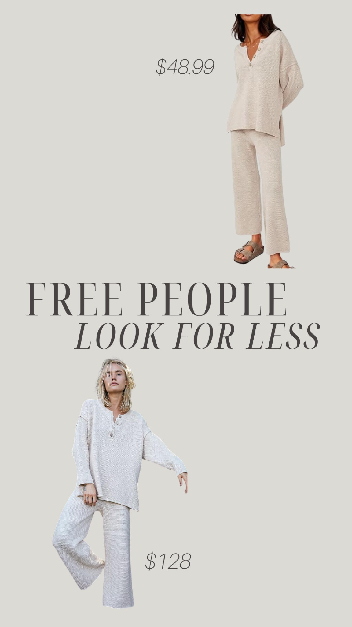 Free people look for less! Hailee sweater set  
