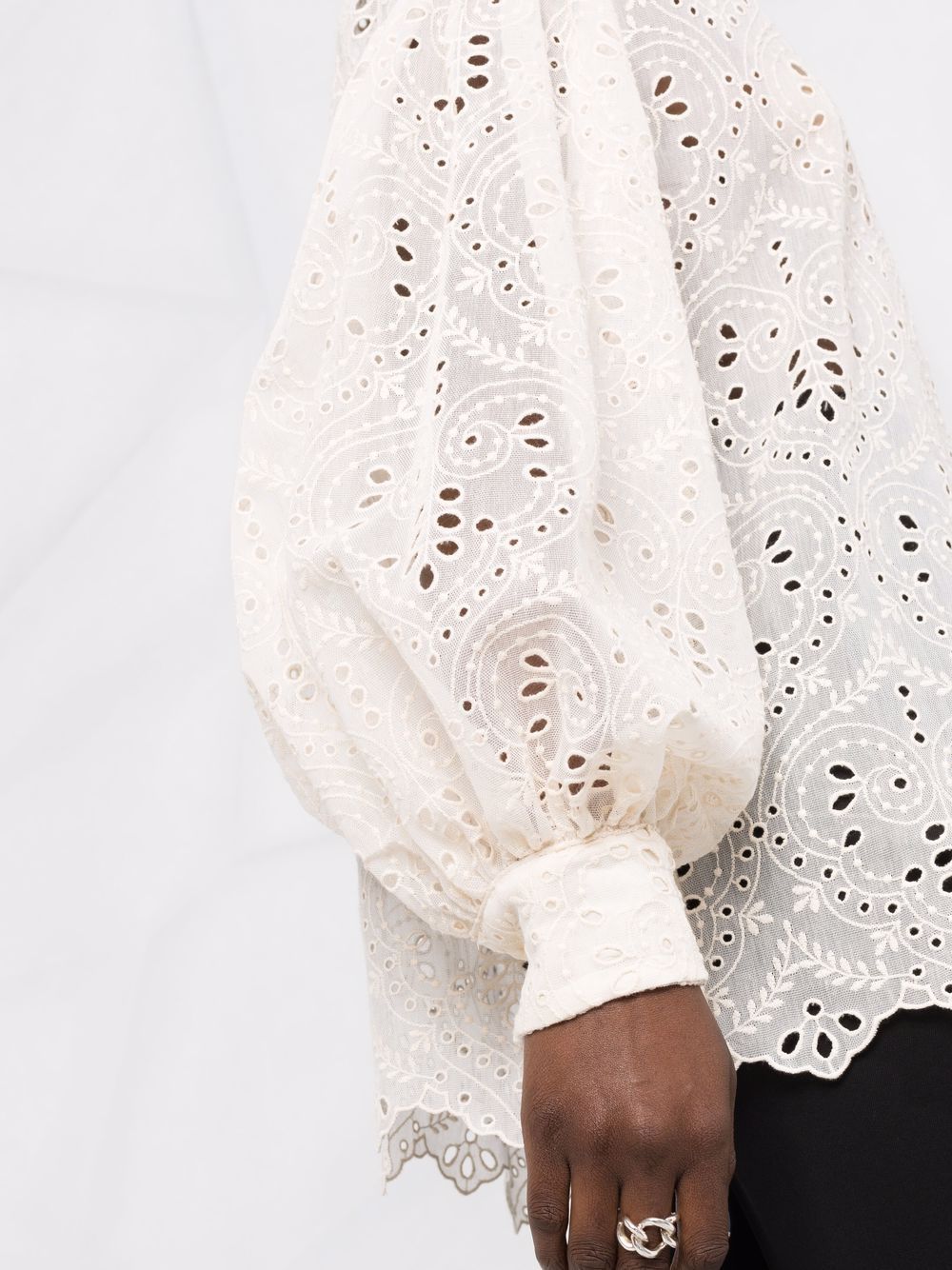 broderie anglaise puff-sleeve shirt | Farfetch (US)