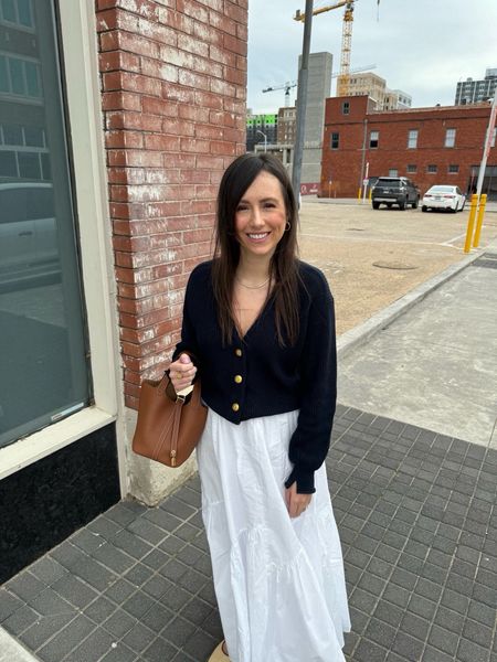 Rag and bone navy cardigan (xs) with red dress boutique white maxi skirt. The best white skirt for spring! I am SO obsessed! Marc fisher raffia ballet flats (use code styledjen20 for 20% off their entire website), Kendra Scott necklace 



#LTKFindsUnder100 #LTKSeasonal #LTKStyleTip