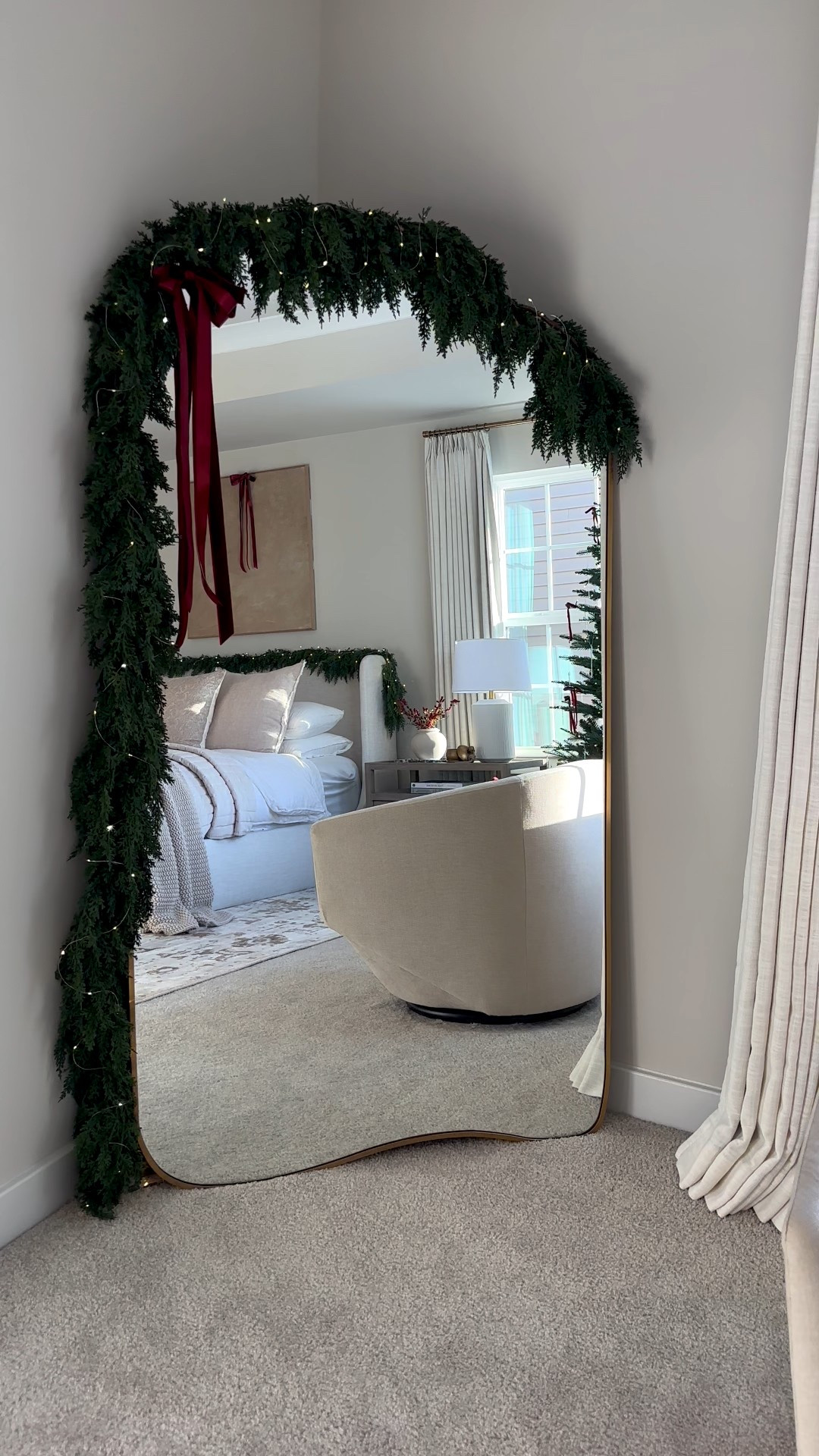Master bedroom 
#masterbedroom #primarybedroom #holidaydecor #christmasdecor 

#LTKHome #LTKHoliday #LTKSeasonal