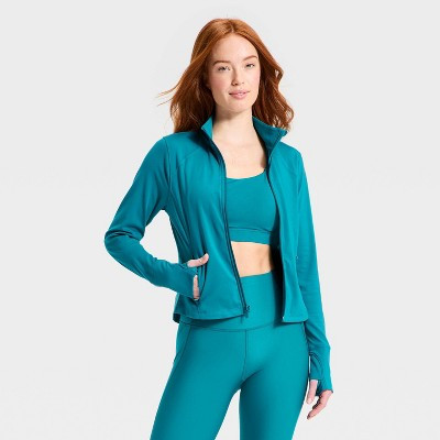 Women's Dynamic Flex Full Zip Jacket - All In Motion™ Teal Blue S | Target