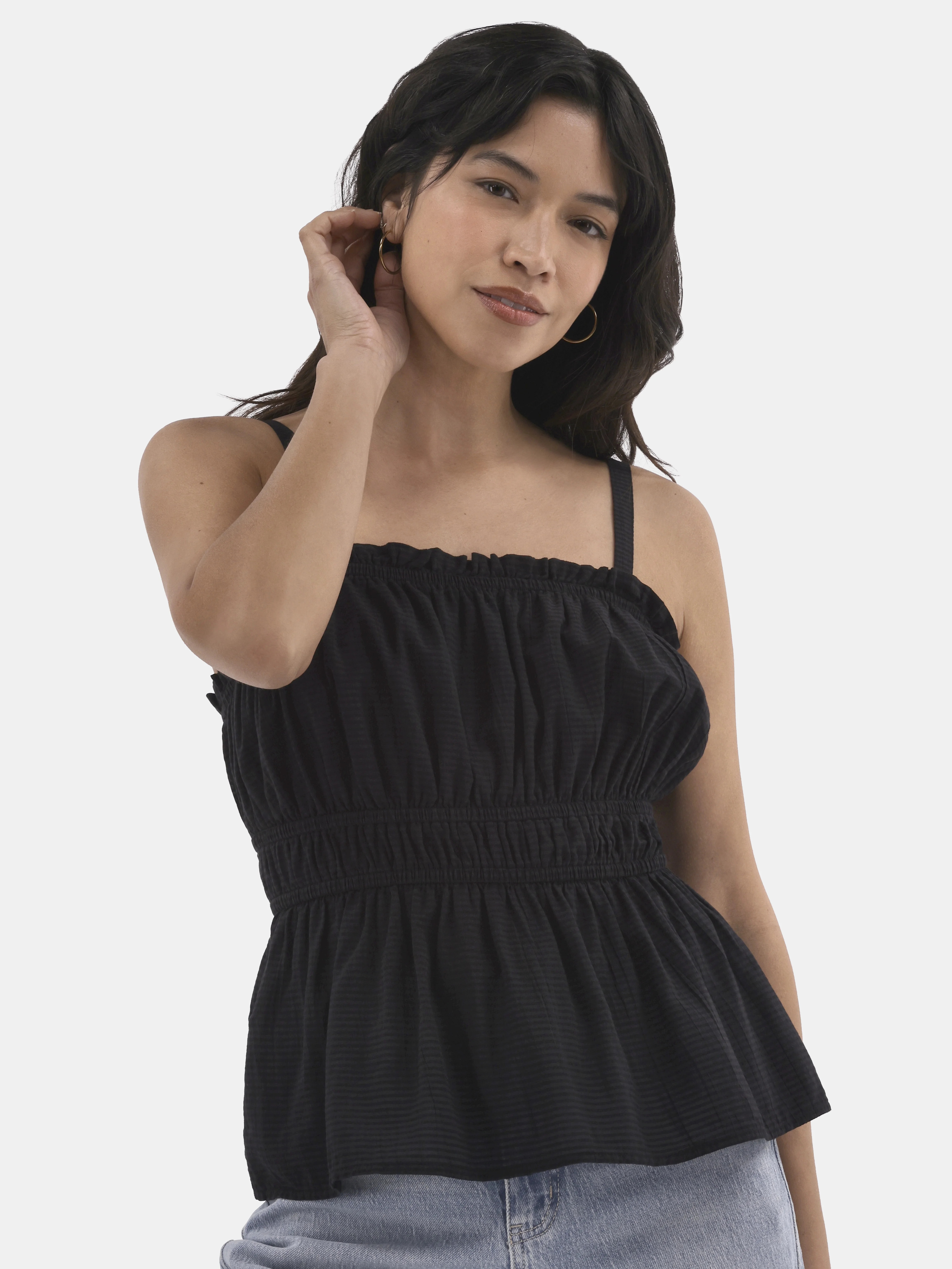 Time and Tru Women's Smocked Tank Top, Sizes XS-XXXL | Walmart (US)