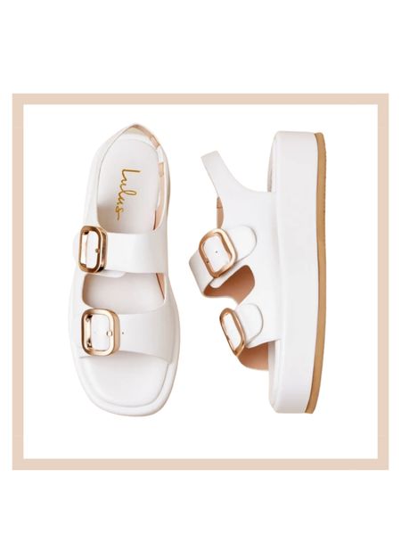 White buckled flatform sandals

#LTKshoecrush #LTKstyletip #LTKfindsunder100