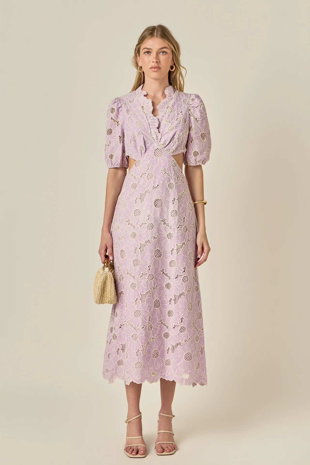 Lilac Bloom Cutout Dress | English Factory