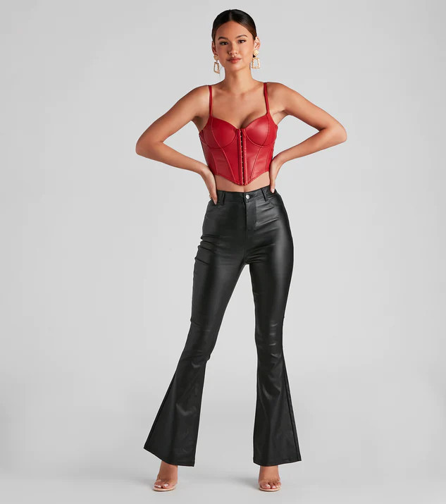 Stylish Flare High Rise Coated Pants | Windsor Stores