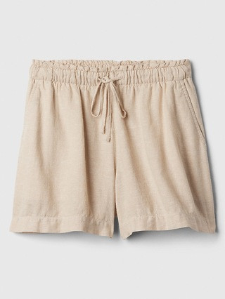 4" Mid Rise Stripe Linen-Blend Shorts | Gap Factory