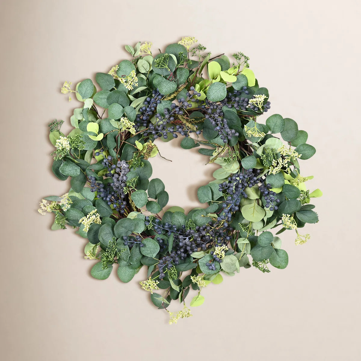 24" Spring Eucalyptus Berry Front Door Wreath | Joss & Main