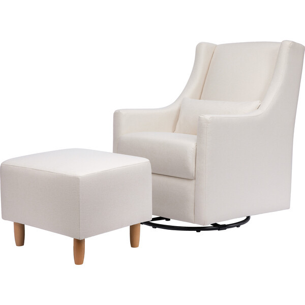 Toco Swivel Glider and Ottoman, Cream Eco-Performance Fabric | Maisonette