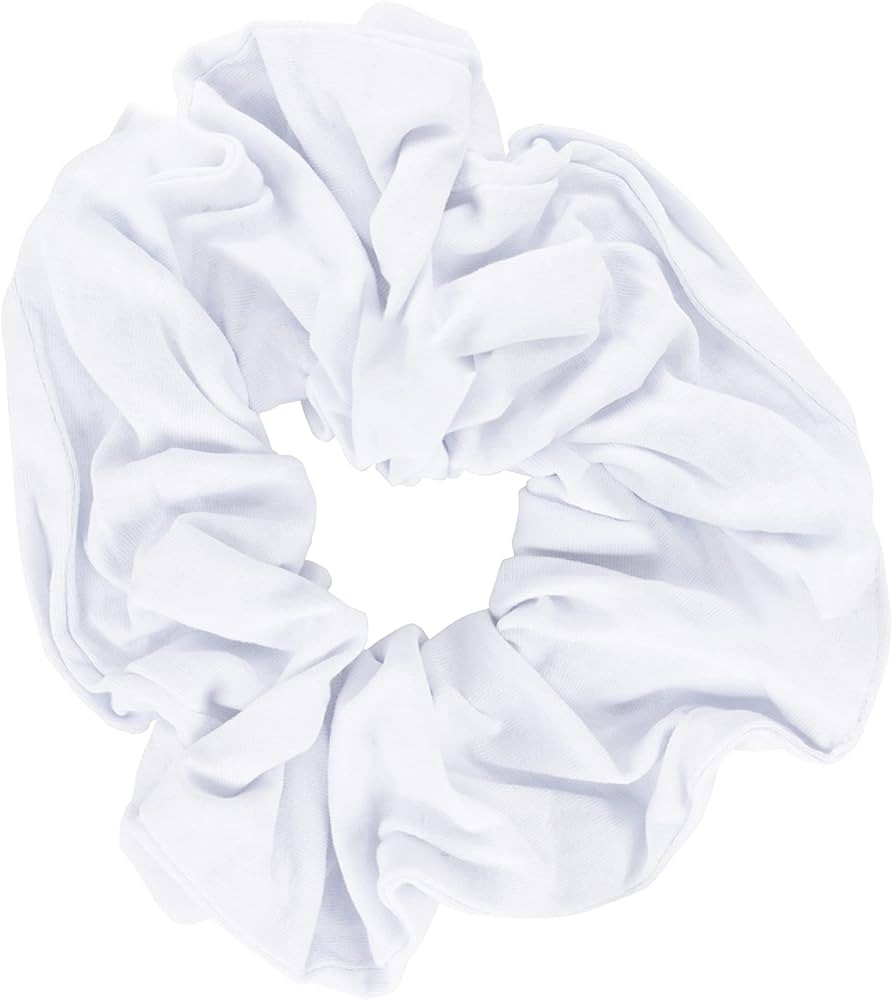 Jumbo Cotton Scrunchie Hair Tie - White | Amazon (US)