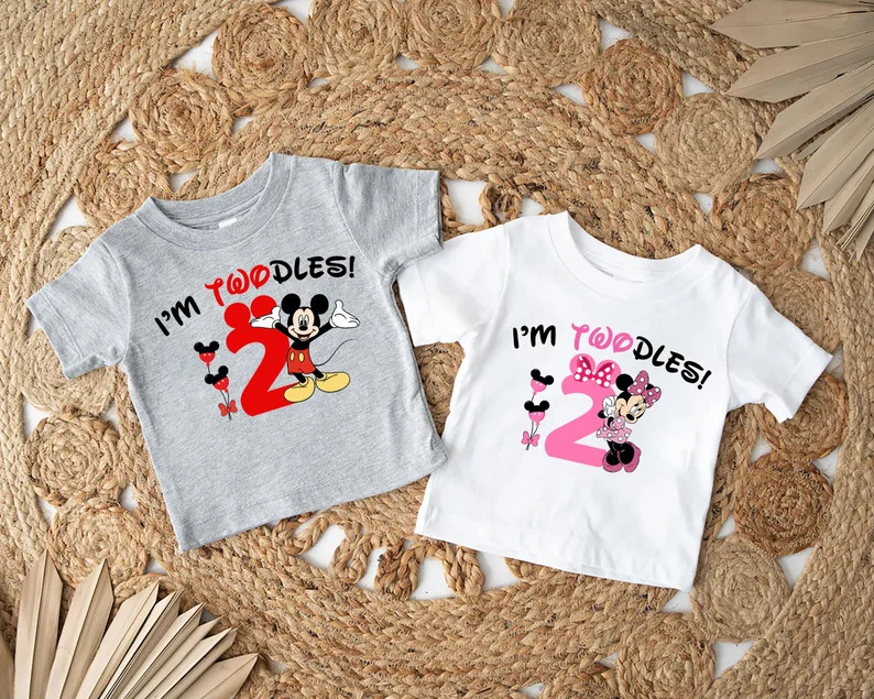 Disney 2nd Birthday Shirts, Minnie Mouse 2nd Birthday Shirt, Mickey Mouse Twodles Birthday Shirt,... | Etsy (US)