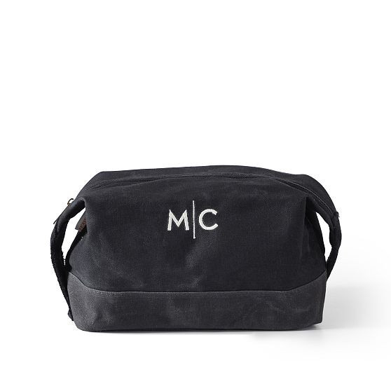 Waxed Canvas Travel Pouch, Black | Mark and Graham