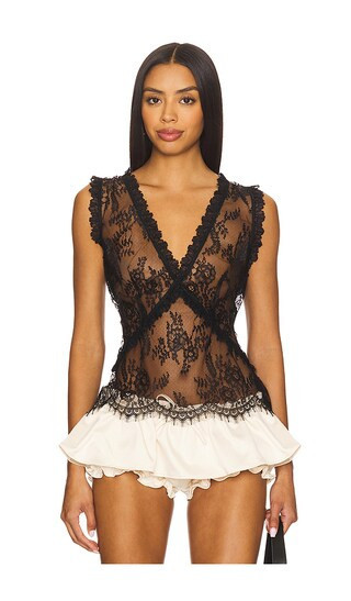 AKNVAS Ash Lace Top in Black. - size M | Revolve Clothing (Global)