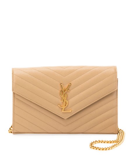 Monogram YSL Matelasse Wallet-on-a-Chain | Bergdorf Goodman