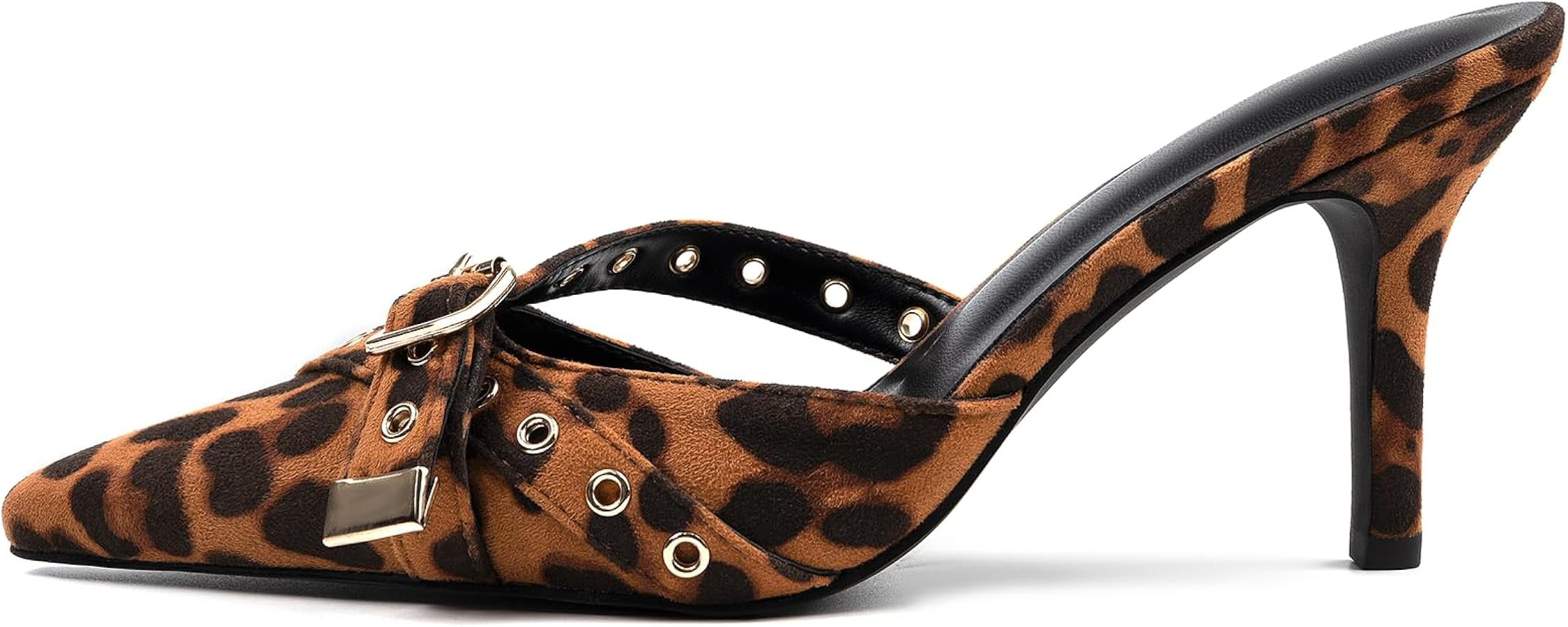 Kitten Heels for Women Pointed Toe Heels Studded Slip On Bow Heels Mules Faux Suede Sandals Kitte... | Amazon (US)