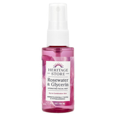 Heritage Store, Rosewater & Glycerin, Hydrating Facial Mist, 2 fl oz (59 ml) | iHerb