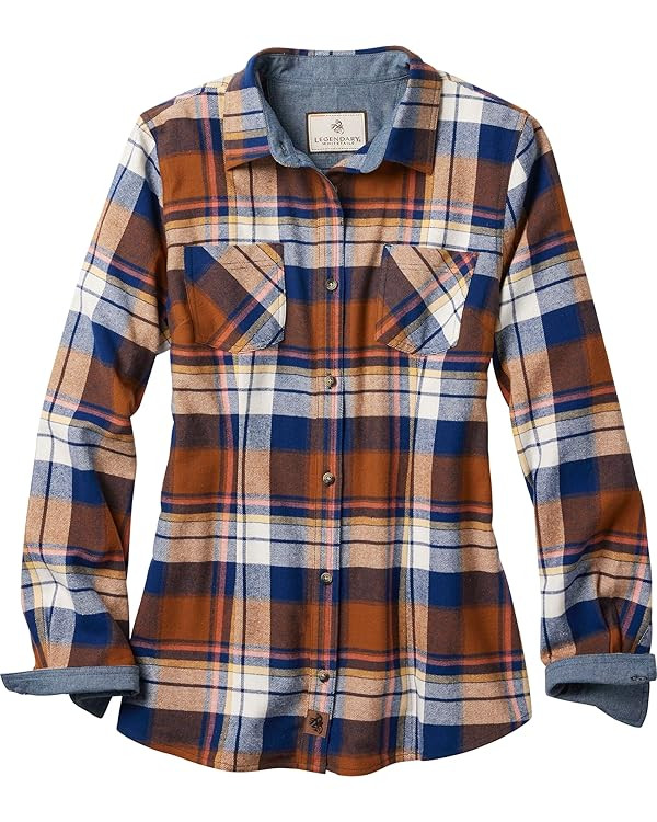 Legendary Whitetails Women's Long Sleeve Plaid Flannel Button Up Shirt 100% Cotton | Amazon (US)