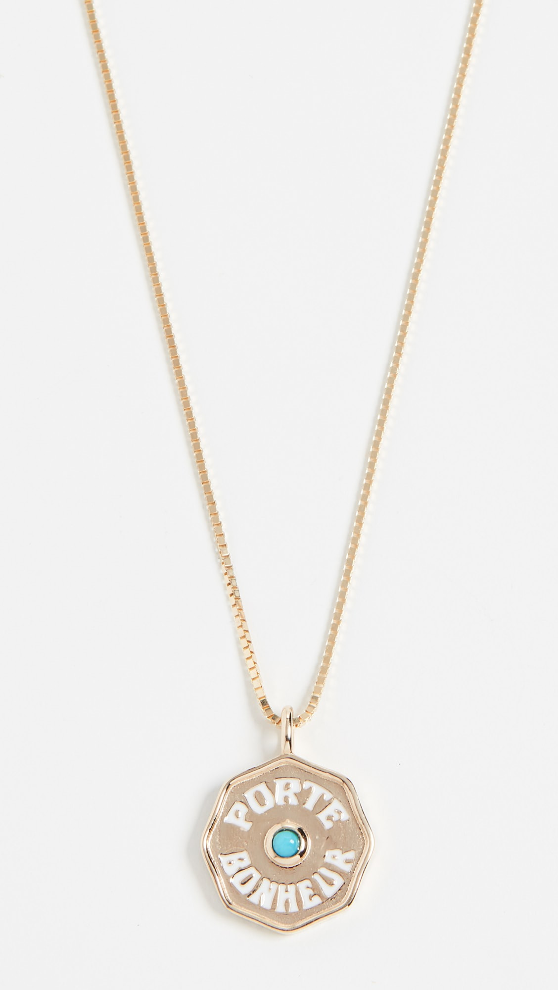 14k Yellow Gold Mini Porte Bonheur Coin Necklace | Shopbop