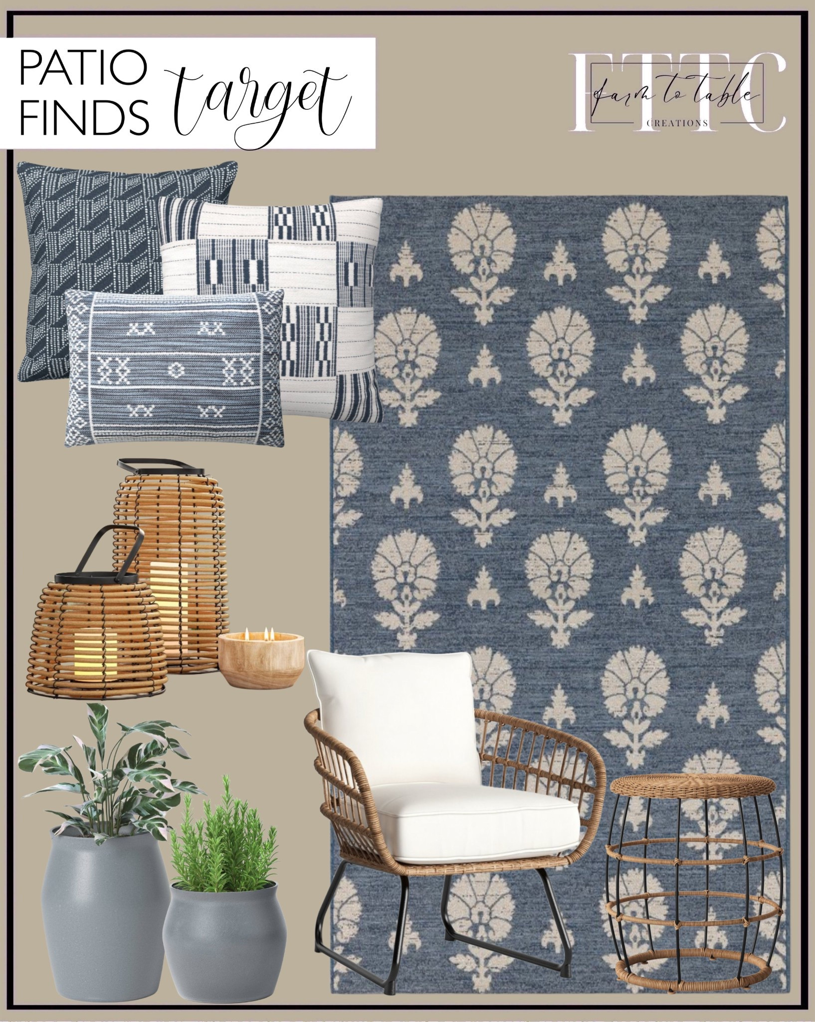 Target Patio Finds On Sale.  Follow @farmtotablecreations on Instagram for more inspiration.

Southport Outdoor Patio Chairs. Patio Side Table. Block Print Outdoor Area Rug. Square Outdoor Throw Pillow. Speckled Composite Indoor Outdoor Planter Pot Charcoal Gray - Threshold. Rattan Battery LED Outdoor Lantern Brown - Threshold. Paulownia Lemongrass and Citronella Cotton Wick Jar Candle Beige. 

Patio Furniture | Bedroom Furniture | nightstands | Home Decor| Fireplace Decor | Spring Refresh |  Bedroom Finds | Neutral Stems | Spring Stems | Bookshelf Decor | Bedroom Space | Cozy  Corner | Bathroom | Curated Entryway | Spring  Decor | End of Year Clearance | Trending Decor | Viral Decor  | Coffee Table Decor | Neutral Decor | Fall Stem Sale | Target Finds | Skinny Bench | Bedroom | Living Room | Breakfast Nook | Amazon Home | Target Sale | Loloi Rugs | Magnolia Home | console table | console table styling | faux stems | entryway space | front porch decor | neutral decor | entryway decor | cozy home | affordable decor |  home decor | home inspiration | console styling | entryway rug | cozy moody home | moody home decor | neutral home | bathroom decor | living room | spring decor | Hearth & Hand | Studio McGee | 2025 Home Trends | trending home | Crate&Barrel 




#LTKHome #LTKFindsUnder50 #LTKSaleAlert