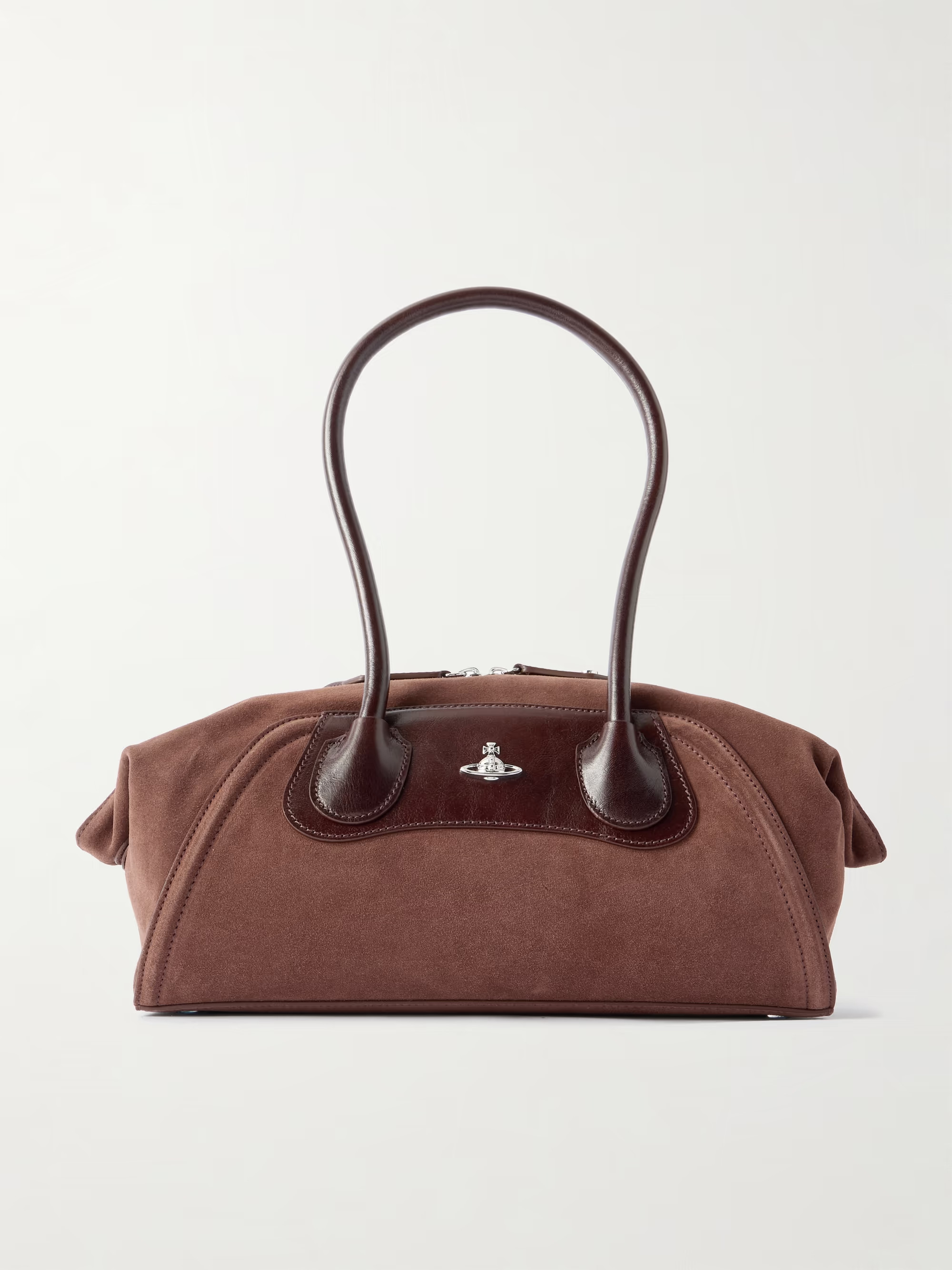 Shirley small leather-trimmed suede shoulder bag | NET-A-PORTER (UK & EU)
