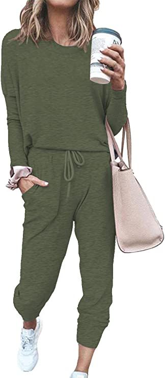 ETCYY NEW Lounge Sets for Women Sweatsuits Sets Two Piece Outfit Long Sleeve Pant Workout Athleti... | Amazon (US)