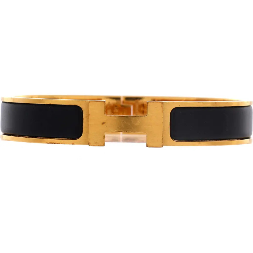 Pre-Owned Hermes Clic HH Bracelet Enamel Narrow in Black at Nordstrom | Nordstrom
