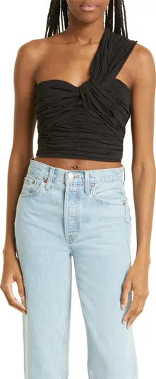 A.L.C. Apollo One-Shoulder Linen Blend Crop Top | Nordstrom | Nordstrom