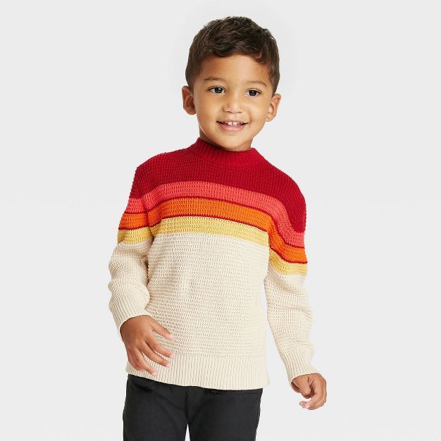 Toddler Boys' Striped Pullover Sweater - Cat & Jack™ Cream | Target