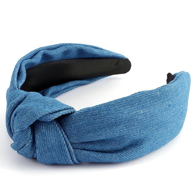 TOBATOBA Denim Headband Women Blue Knotted Headband for Women Denim Accessories for Women Head Ba... | Amazon (US)