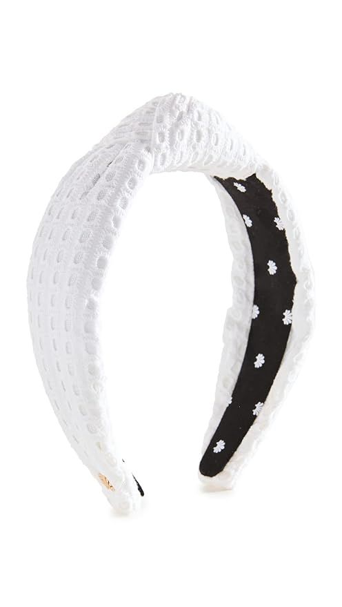 Lele Sadoughi Women's Eyelet Knotted Headband, Bianca 100, White, One Size | Amazon (US)