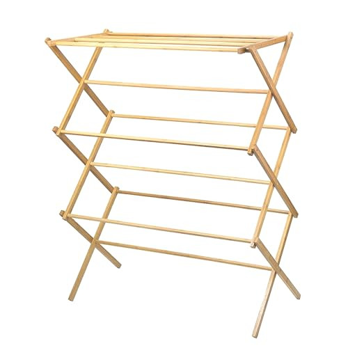 Home-it Wooden Clothes Drying Rack for Laundry - Collapsible Folding Bamboo Laundry Drying Rack for Drying Clothes - Heavy Duty Pre Assembled | Amazon (US)