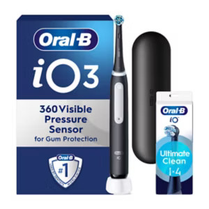 Oral-B iO3 Electric Toothbrush - Black + iO™ Ultimate Clean Black Replacement Electric Toothbru... | Boots.com