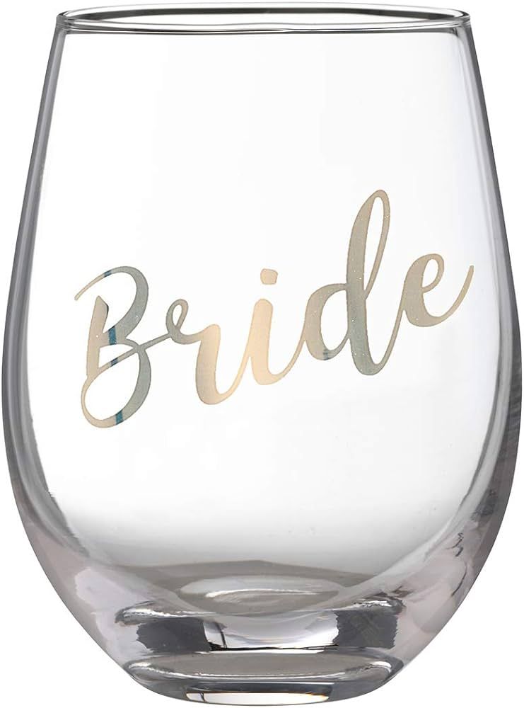 Lillian Rose Gold Bride Stemless Wine Glass, Height 4.75" (G115 BR), 1 Count (Pack of 1), Clear | Amazon (US)