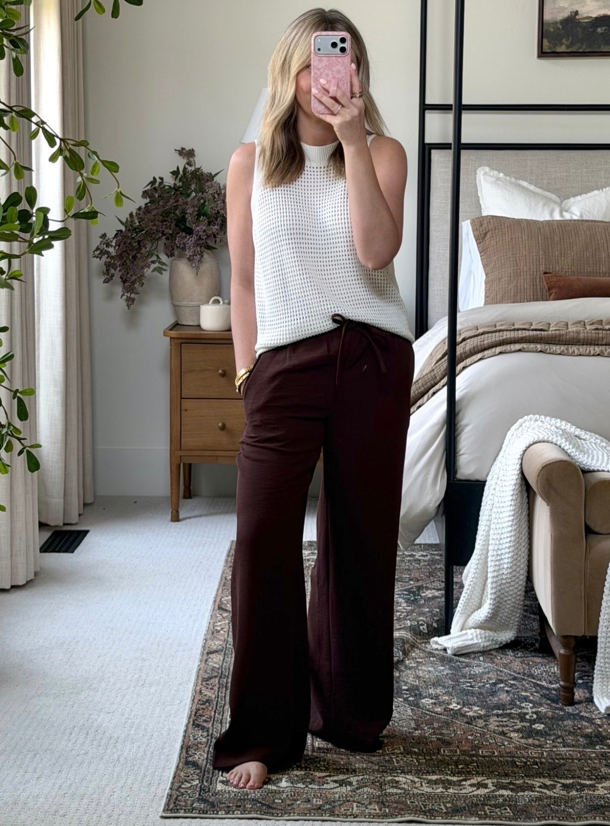These wide-leg pants are just like my favorite ones from Aritzia! They're made of the same crepette fabric that can easily be dressed up or down. I got my normal size and love the fit!

#LTKSeasonal #LTKootd #LTKgrwm