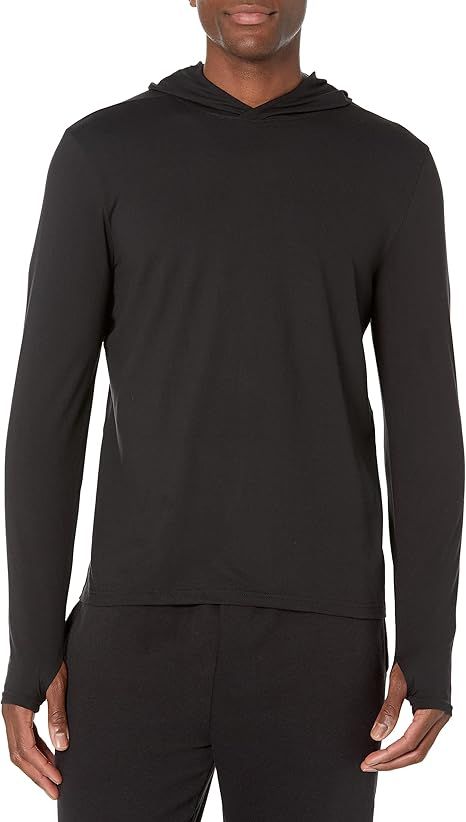 Amazon.com: Amazon Essentials Men's Tech Stretch Long-Sleeve Hooded T-Shirt : Clothing, Shoes & J... | Amazon (US)