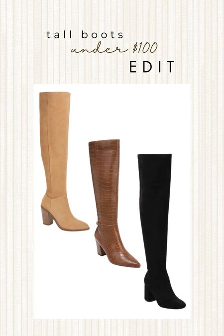 Tall boots under $100. Boots favorites. Womens fall and winter fashion. 

#LTKshoecrush #LTKsalealert #LTKunder100