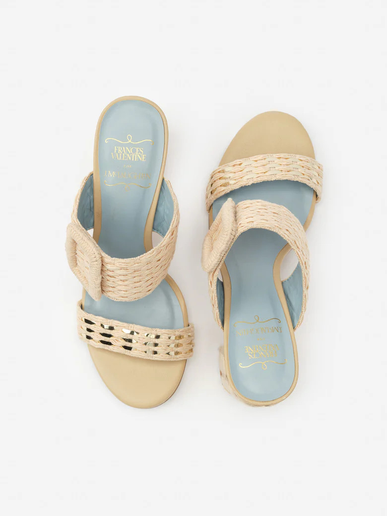 Natural/Gold Solid Frances Valentine Betty Heels | Women's Shoes | J.McLaughlin | J.McLaughlin