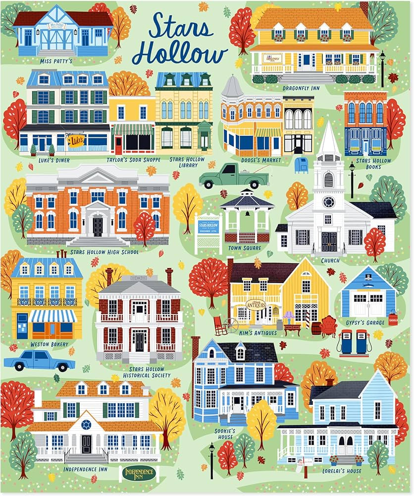 Hallmark Gilmore Girls Stars Hollow Map Blanket, 50" x 60", Mom Gift for Mother's Day | Amazon (US)