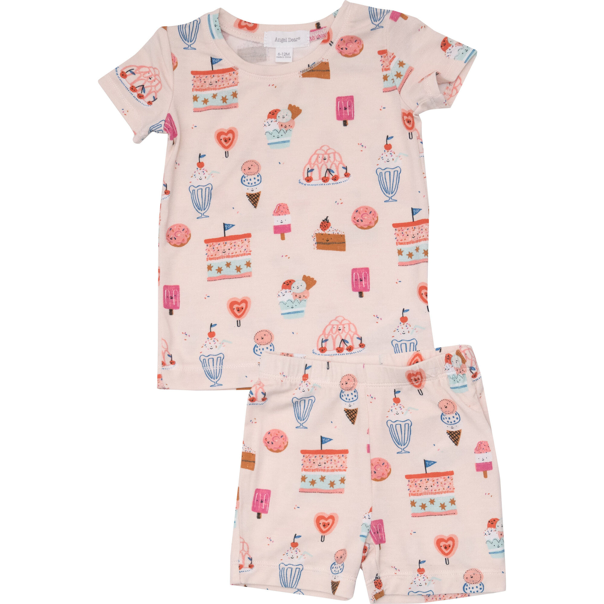 Hooray For Ice Cream Loungewear Short Set, Pink | Maisonette