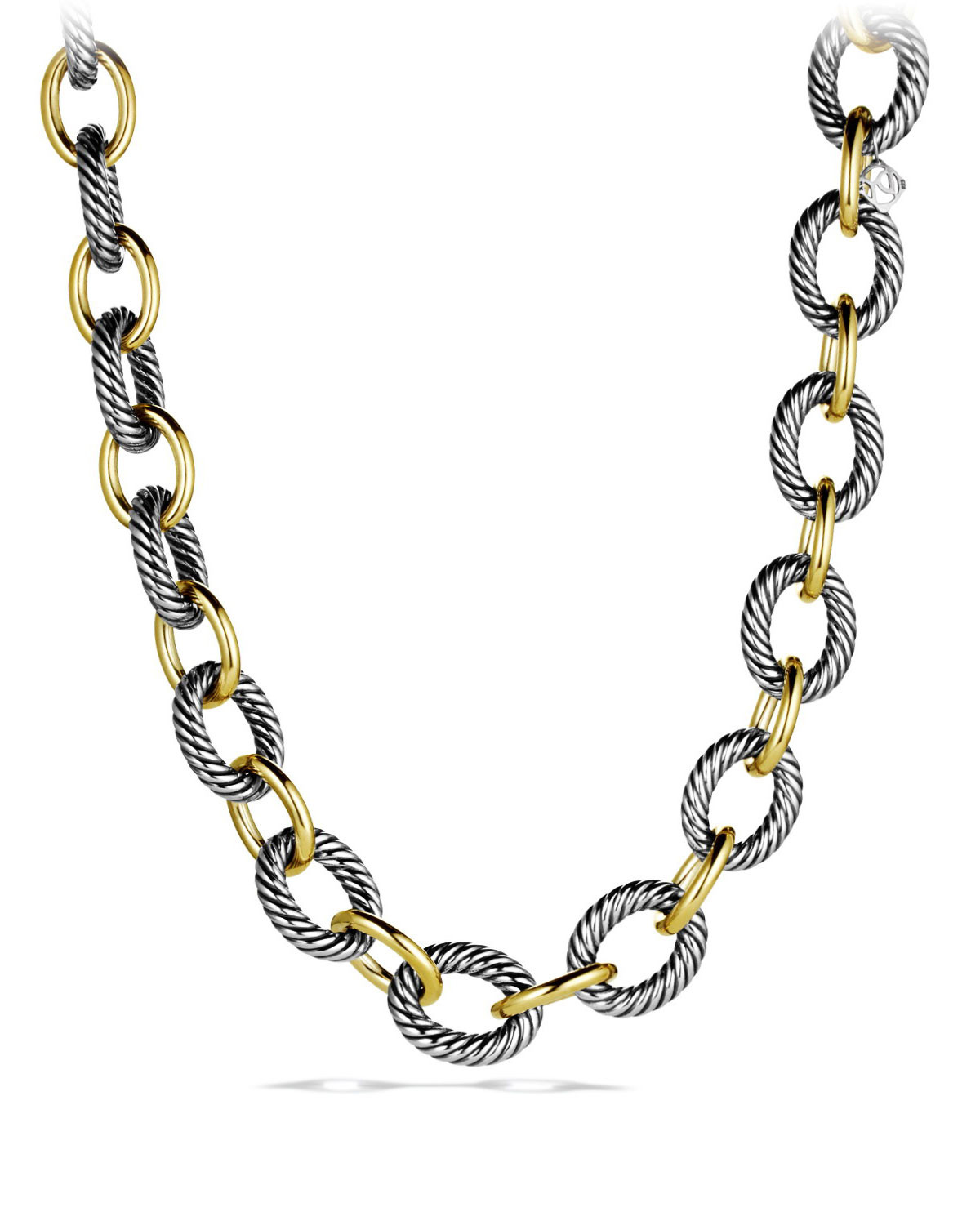 XL Sterling Silver & 18K Gold Link Necklace, 17" | Neiman Marcus