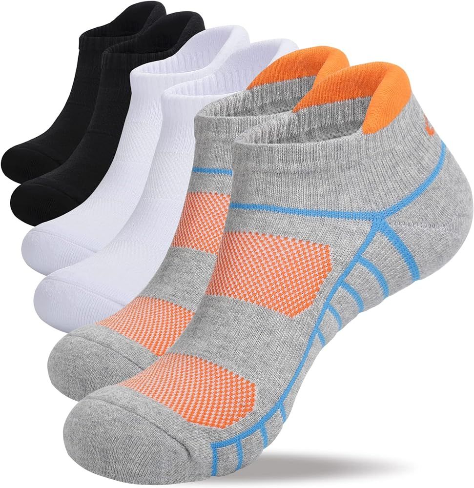 Lapulas Athletic Running Ankle Socks, Low Cut Cushioned Anti-Blister Tab Sports Socks Men Women 6... | Amazon (US)