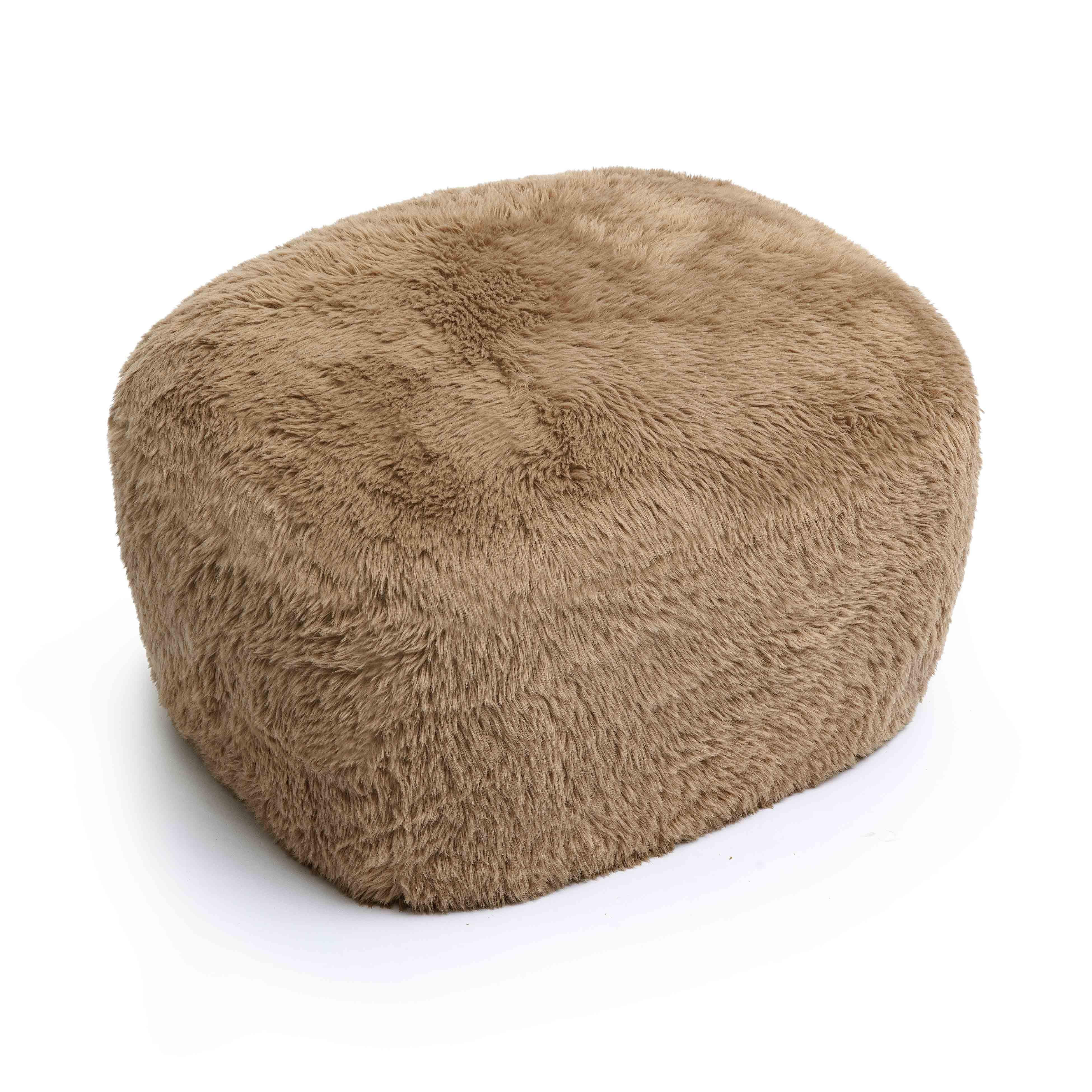 Britt Contract-Grade Vegan Shearling Ottoman | TOV Furniture