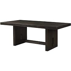 Benjara Plank Style Dining Table with Rectangular Trestle Support, Brown | Amazon (US)