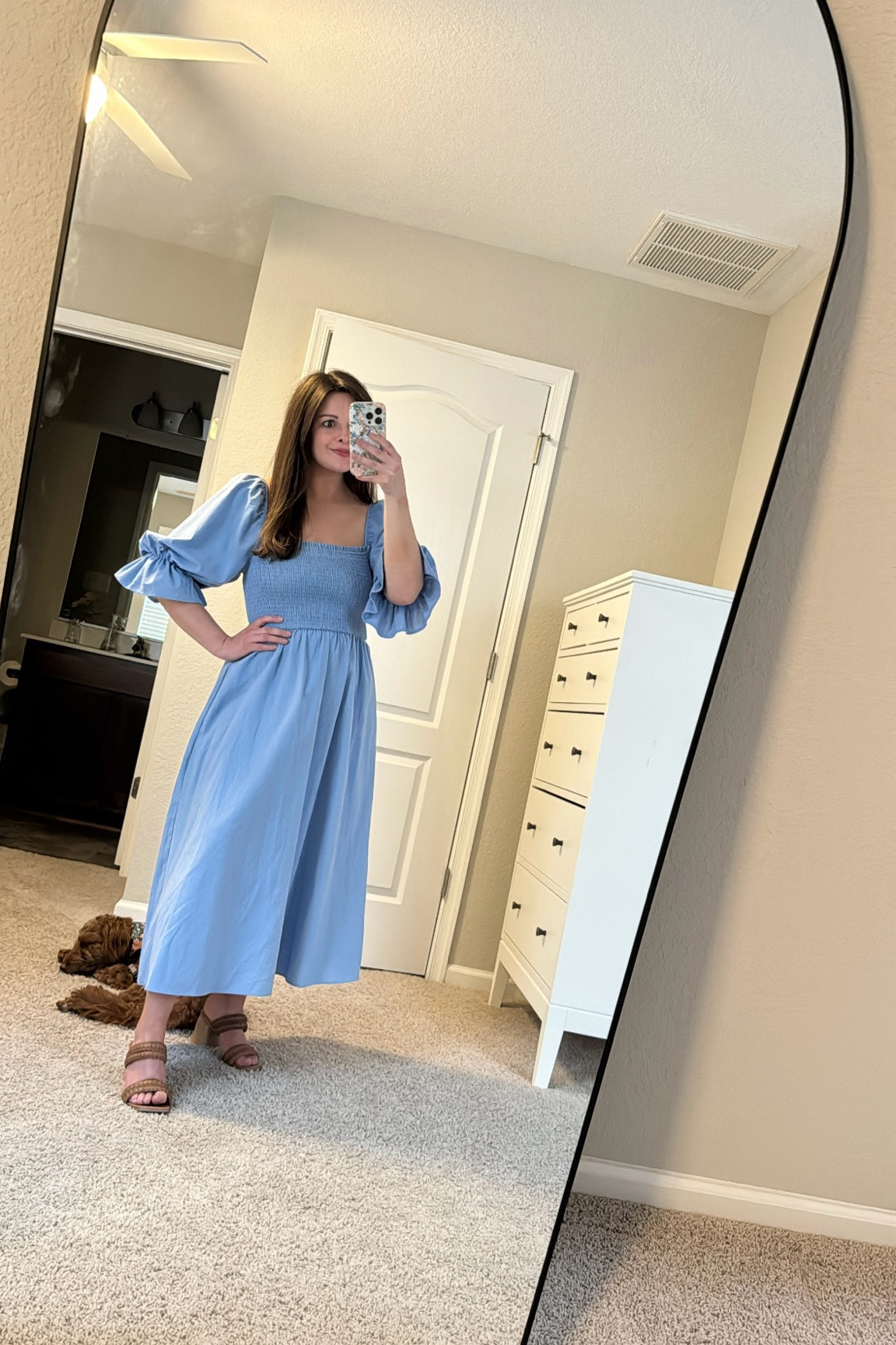 Beautiful puff sleeve midi dress 🌸 

spring dresses, spring outfits, bridal shower, baby shower dress

#LTKSeasonal #LTKwedding #LTKfindsunder100