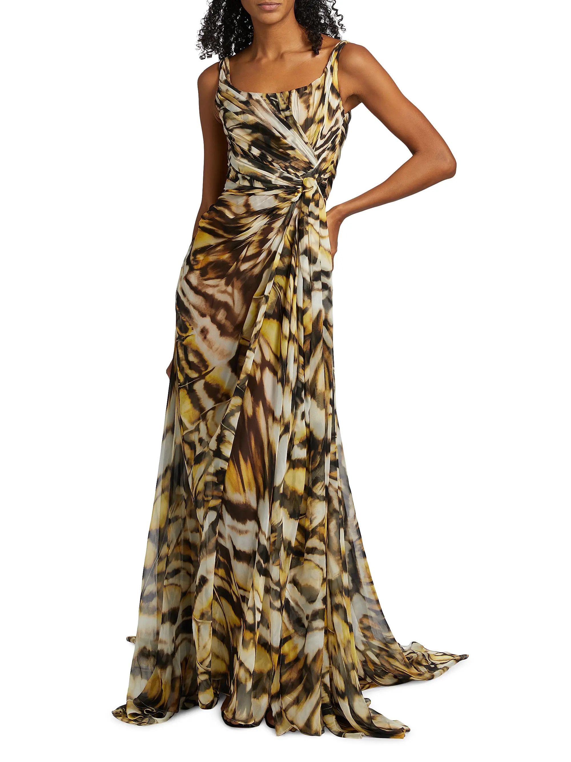 Abstract Butterfly Silk Chiffon Gown | Saks Fifth Avenue