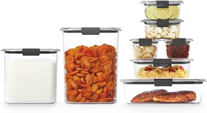 Rubbermaid 31-Piece Brilliance Food Storage Containers for Pantry with Lids for Flour, Sugar, and... | Amazon (US)